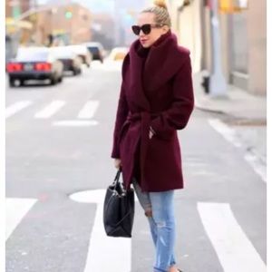 NWT Trina Turk Wool Alpaca Belted Wrap Coat Size 4